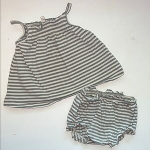 Quincy Mae Gray and White Diaper Cover Set
